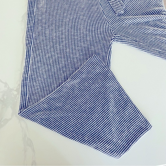 Caution To The Wind Blue & White Pinstripe Jumpsuit Romper - M - Picture 3 of 5